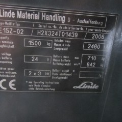 Linde E15, heftruck elektrisch, triplomast, side shift. 10