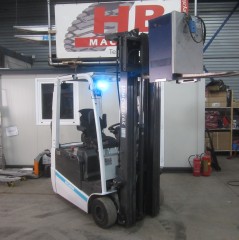 Heftruck Nissan  16Q, elektrisch, triplomast, side shift. 14